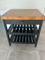 Keukeneiland met houten blad van Ikea, Huis en Inrichting, Keuken | Keukenelementen, Ophalen, Minder dan 50 cm, Gebruikt, Bruin