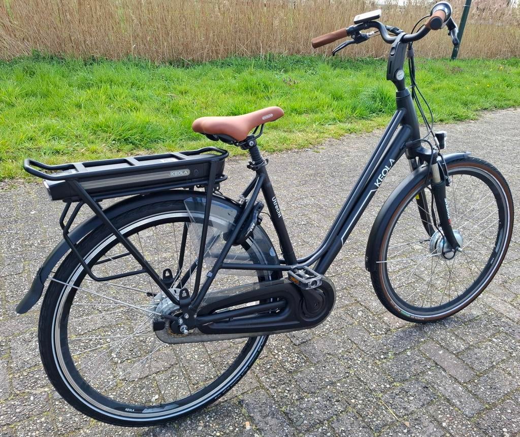 Hippe mat zwarte elektrische damesfiets/E-bike ✅️, Ophalen, Sparta, 53 tot 56 cm, Gebruikt