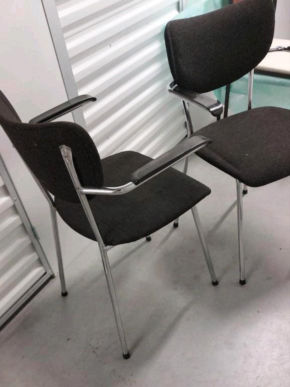 2x vintage Gispen de Wit 3211 stoel, Huis en Inrichting, Stoelen, Twee, Wit, Ophalen