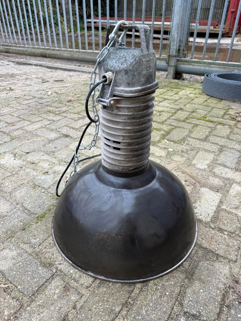 Grote industustriele Philips lamp - Emaille, Ophalen, Gebruikt, 50 tot 75 cm, X