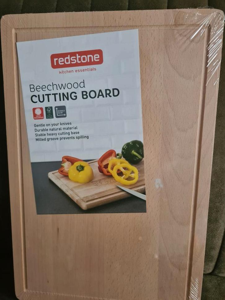 Nieuwe Redstone Beukenhouten Snijplank - 38x24 cm, Huis en Inrichting, Keuken | Keukenbenodigdheden, Nieuw, Ophalen