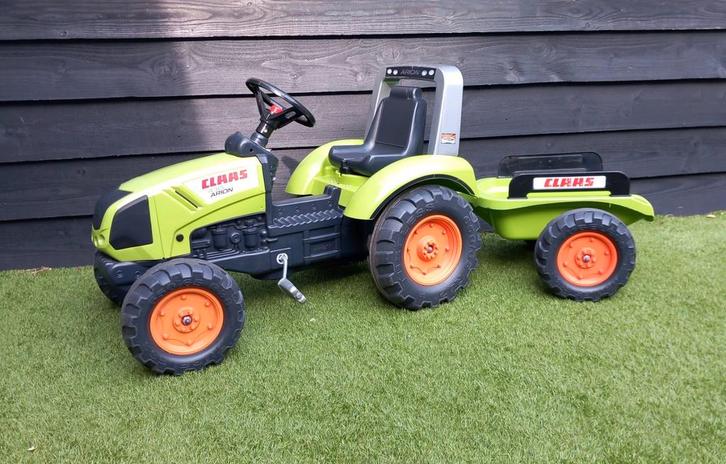 Claas Arion 430 traptrekker met aanhanger (3-7 jaar), Kinderen en Baby's, Speelgoed | Buiten | Voertuigen en Loopfietsen, Gebruikt