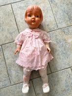 Oude pop jaren 40 met roze jurk, Verzamelen, Poppen, Ophalen of Verzenden, Gebruikt, Pop