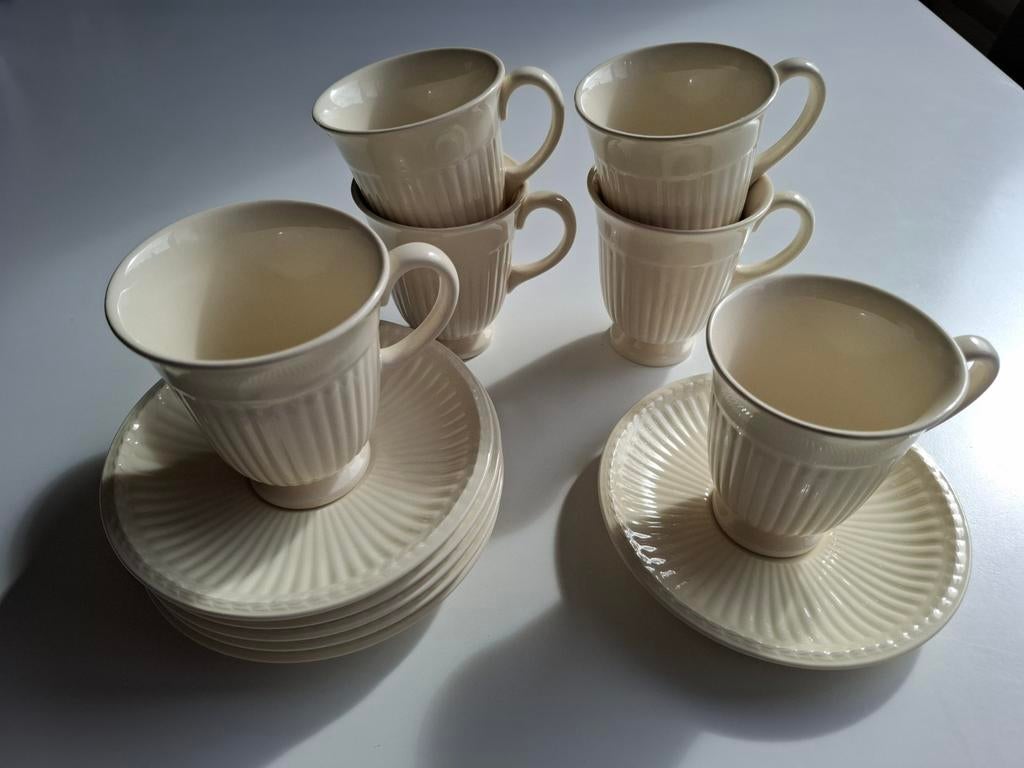 Wedgwood Edme 6 stuks kop en schotels, Huis en Inrichting, Keuken | Servies, Ophalen of Verzenden, Zo goed als nieuw, Wedgwood