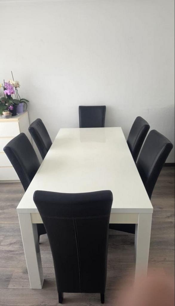 Hoogglans eettafel, Ophalen of Verzenden, Gebruikt