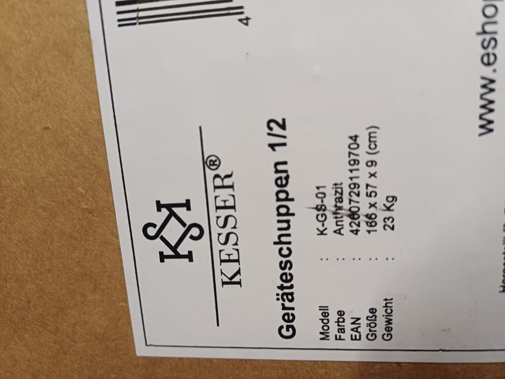 KESSER Gereedschapsschuur 1/2 Antraciet, Tuin en Terras, Bergingen en Tuinkasten, Ophalen of Verzenden, Nieuw, Metaal, Overige typen