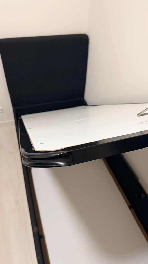 Boxspring (eenpersoons) 220x90, Huis en Inrichting, Slaapkamer | Bedden, Zo goed als nieuw, Eenpersoons, 90 cm, 220 cm, Blauw