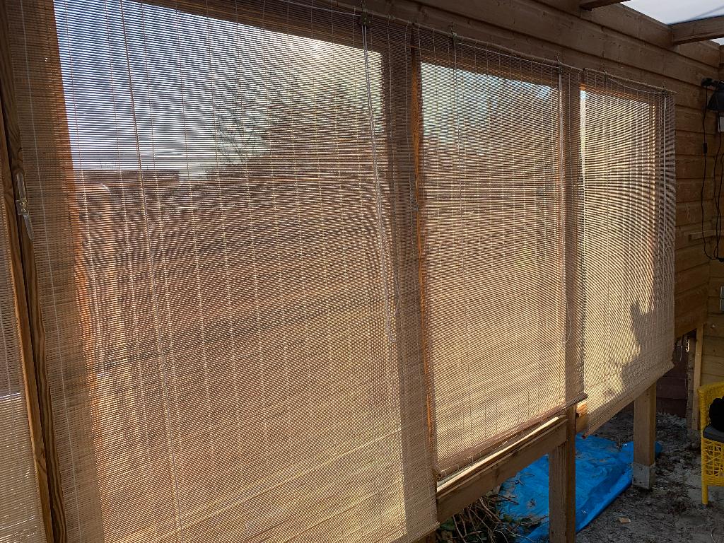 Bamboe rolgordijnen, Ophalen, Gebruikt, 50 tot 100 cm, 150 tot 200 cm