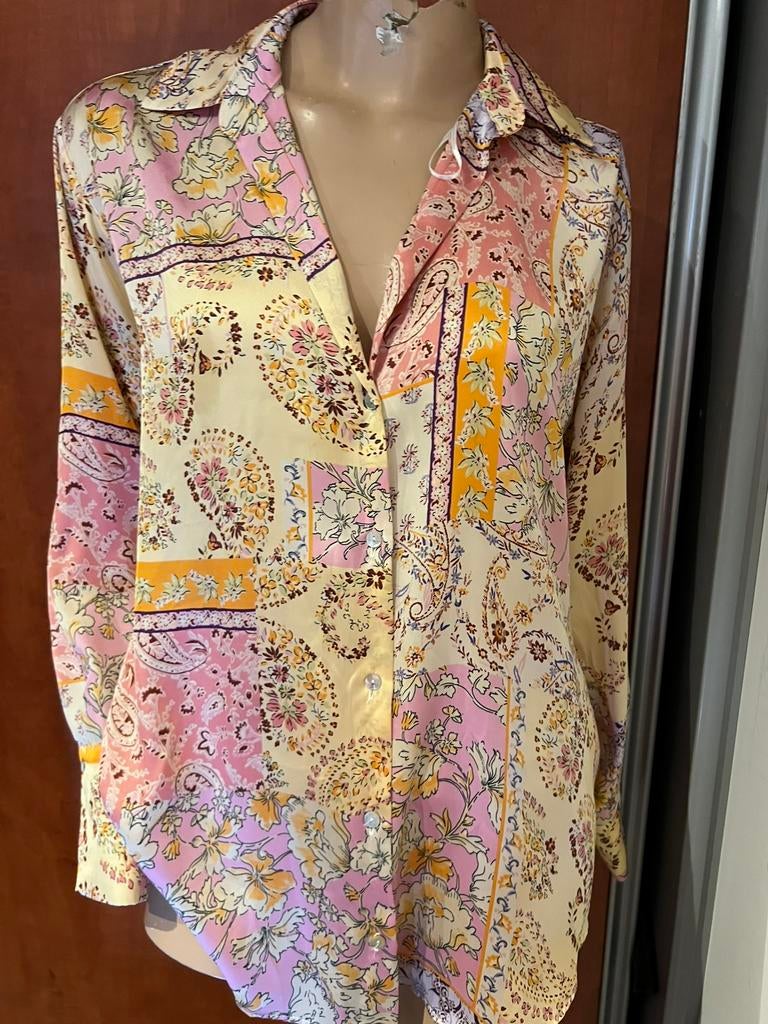 ZARA blouse maat s zgan, Kleding | Dames, Blouses en Tunieken, Zara, Ophalen of Verzenden, Zo goed als nieuw, Roze