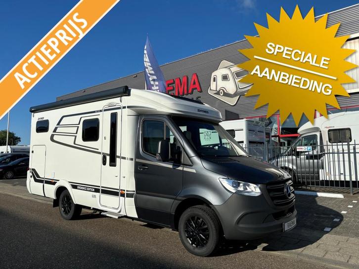 Hymer ML-T 570 automaat enkele bedden TV navi camera luifel, Caravans en Kamperen, Campers, Bedrijf, tot en met 3, Half-integraal