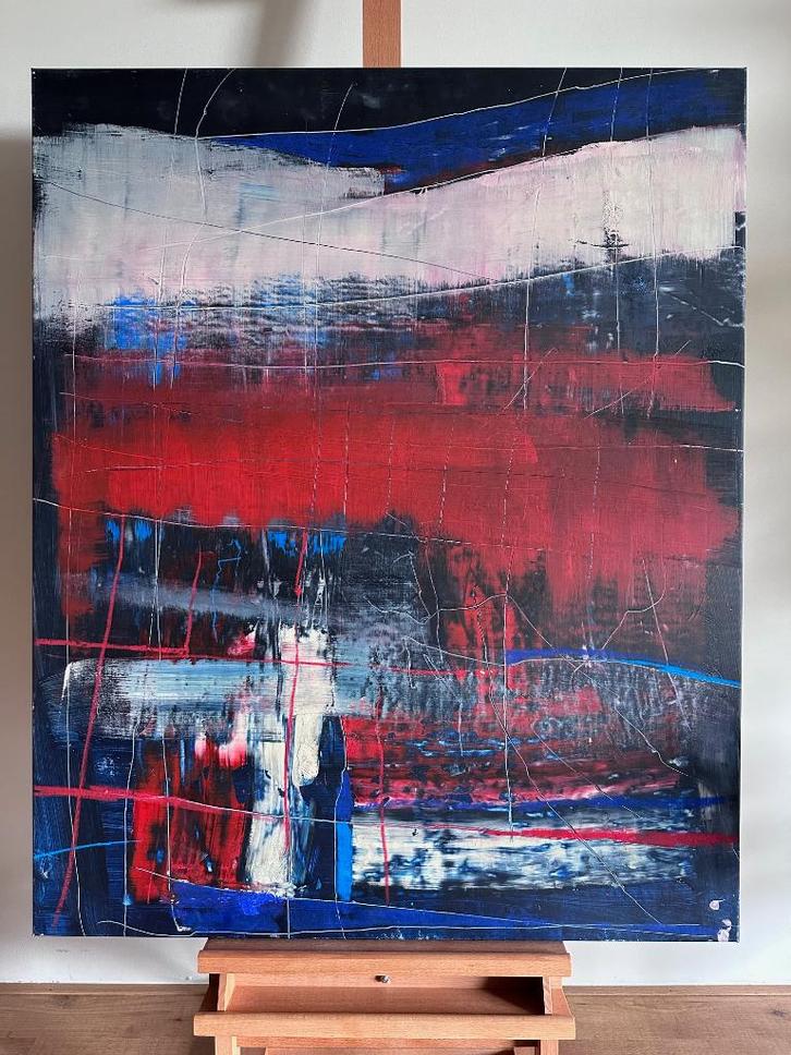 Masaki Kazushi schilderij abstract, Antiek en Kunst, Kunst | Schilderijen | Abstract, Ophalen