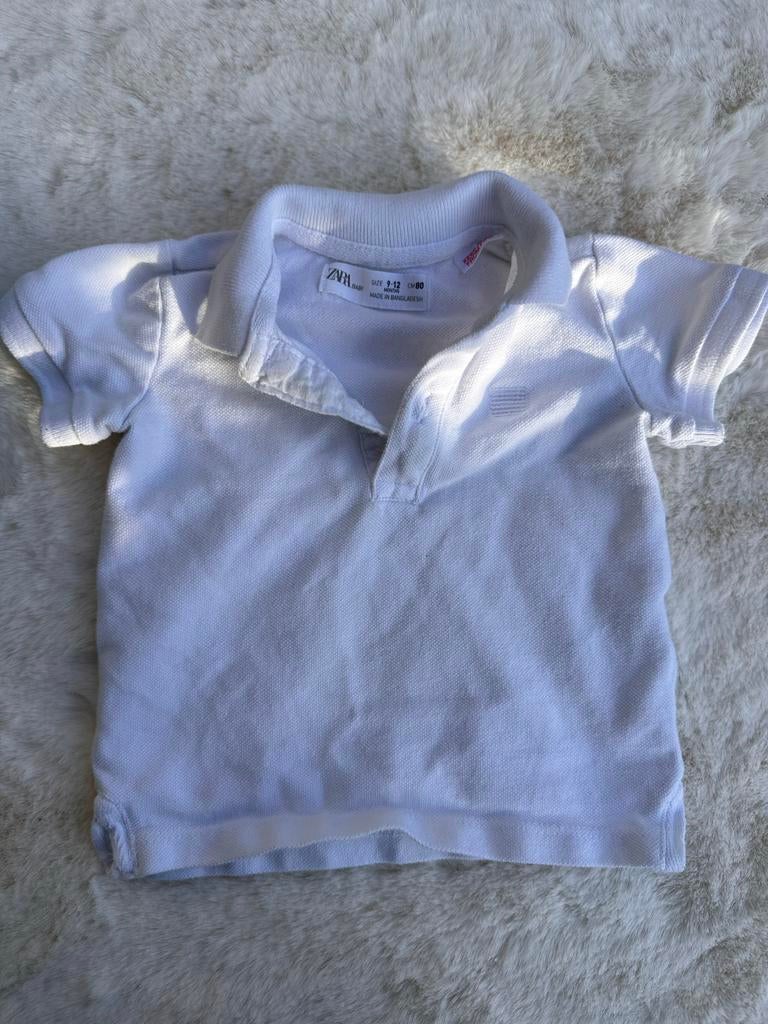 Zara Baby Witte Polo - Maat 9-12 maanden, Kinderen en Baby's, Ophalen of Verzenden, Zo goed als nieuw, Jongetje of Meisje