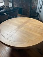 Masief eiken houten tafel met 4 stoelen, 100 tot 150 cm, Zo goed als nieuw, Rechthoekig, 50 tot 100 cm