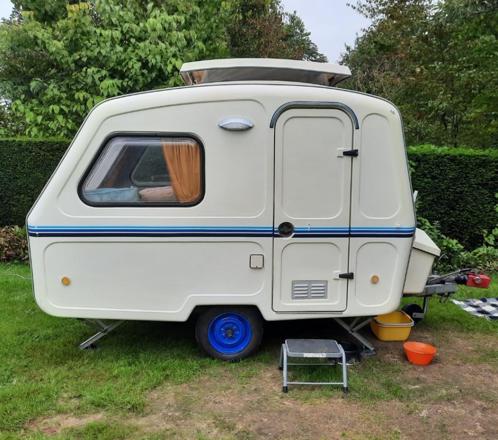 Predom N126 caravan vintage/lichtgewicht, Caravans en Kamperen, Luifel, Vast bed, Tot en met 2, Kleine zit