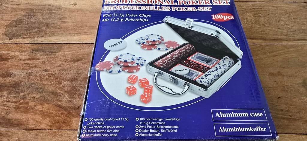 Professionele pokerset., Hobby en Vrije tijd, Gezelschapsspellen | Bordspellen, Ophalen of Verzenden, Nieuw