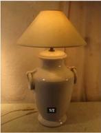 Mooie retro Tafellamp in aardewerk en stoffen kap - 53cm, Ophalen of Verzenden, Zo goed als nieuw, Overige materialen, 50 tot 75 cm