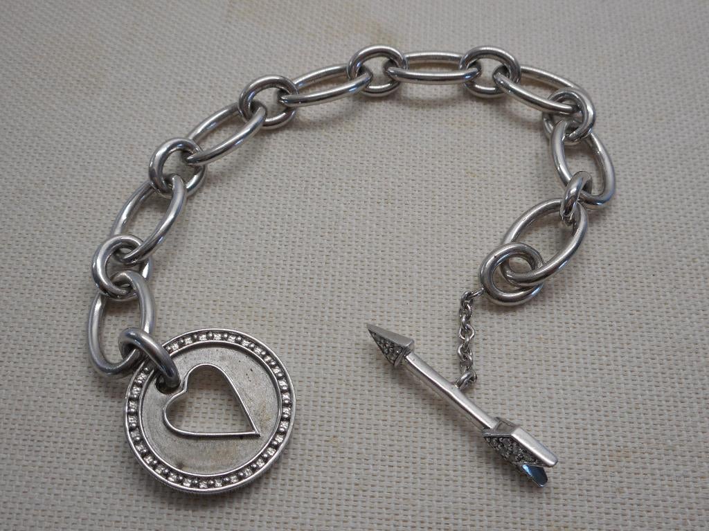 zilveren prachtige armband met bijzonder staaf slot nr.1707, Verzenden, Zo goed als nieuw, Zilver, Zilver