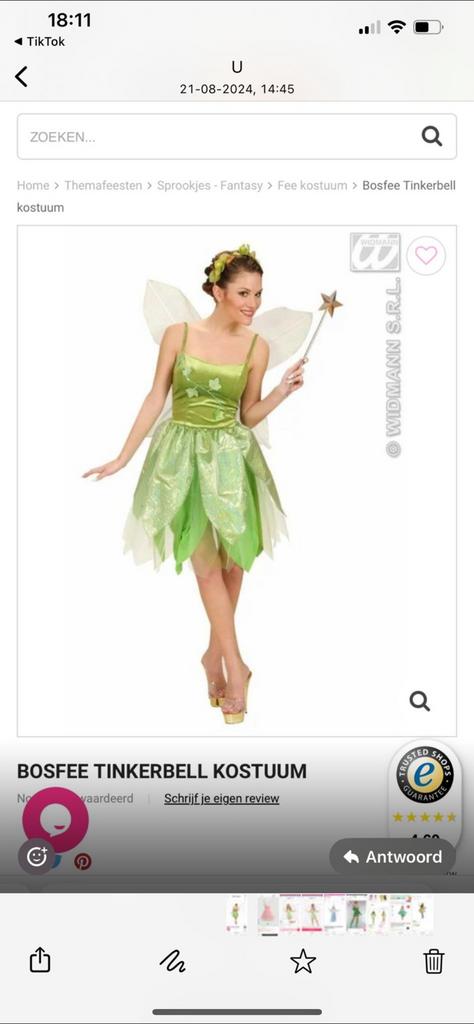 fee jurk 1 x gedragen, Ophalen of Verzenden, Zo goed als nieuw, Maat 34 (XS) of kleiner, Carnaval