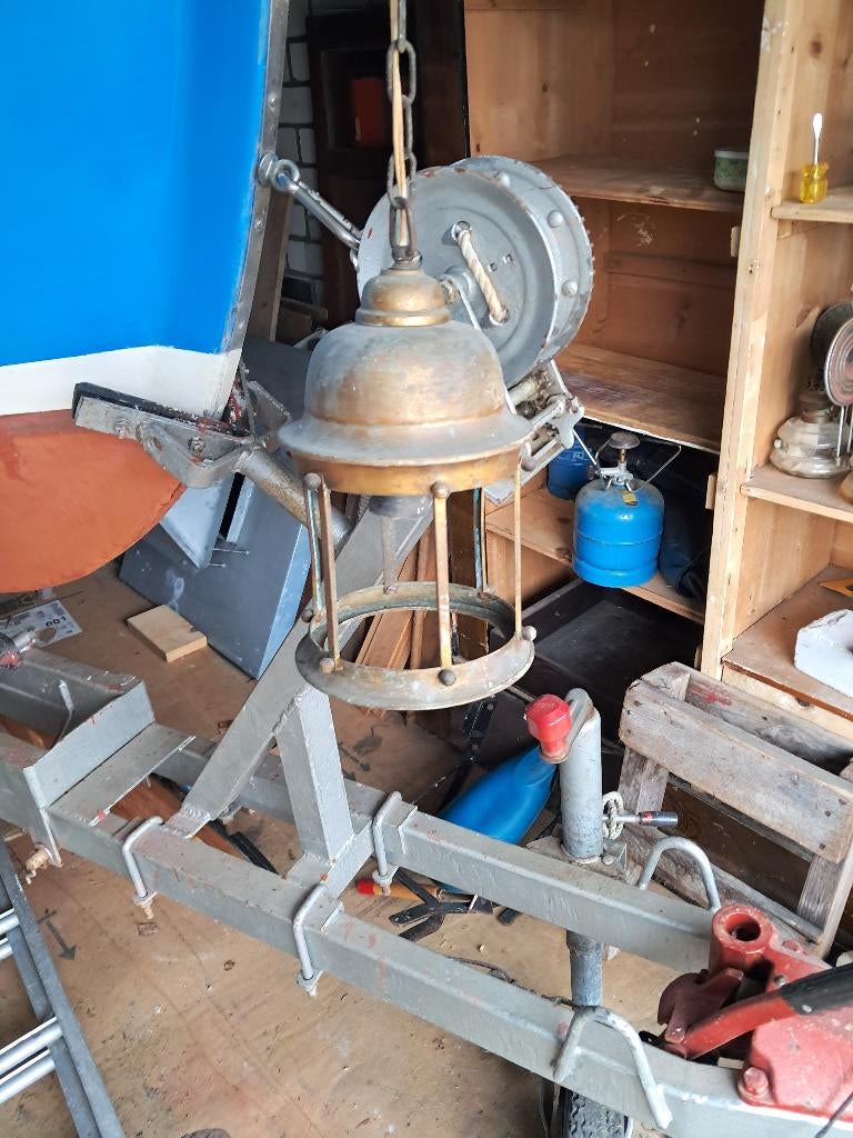 Koperen lamp retro vintage, Ophalen, Minder dan 50 cm