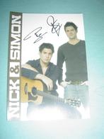 kaart van nick en simon met handtekening, Ophalen of Verzenden, Foto of Kaart