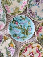 Prachtig! Bord majolica barbotine vogels, Antiek en Kunst, Ophalen of Verzenden