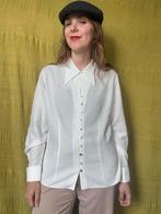 Vintage witte blouse/shirt/overhemd - brocante - 40/L, Maat 38/40 (M), Hg, Wit, Ophalen of Verzenden