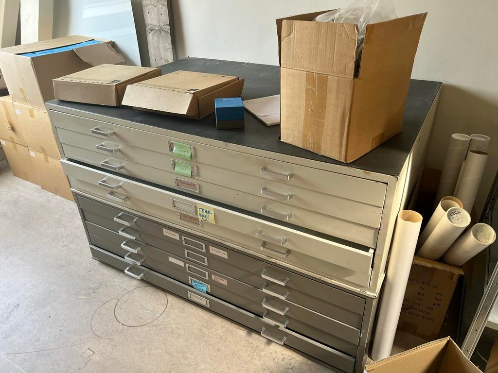 Grote teken ladenkast B0 formaat, Huis en Inrichting, Kasten | Ladekasten, Ophalen, Gebruikt, 5 laden of meer, 75 cm of meer