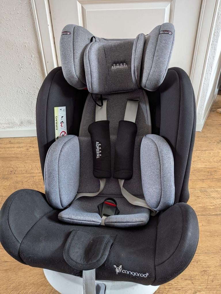 Cangaroo admiral  autostoeltje black/grey, Autogordel of Isofix, Gebruikt, 0 t/m 18 kg, Ophalen
