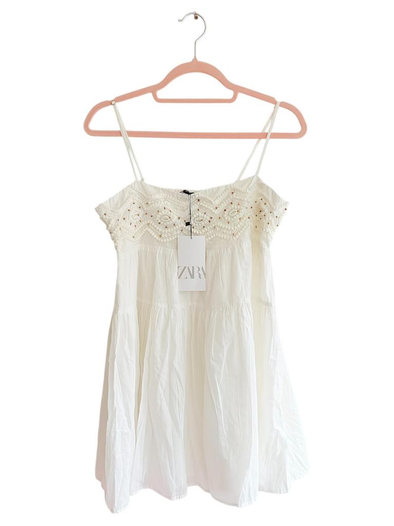 Kort jurkje Zara nieuw met label, Kleding | Dames, Jurken, Wit, Nieuw, Ophalen of Verzenden, Maat 36 (S)