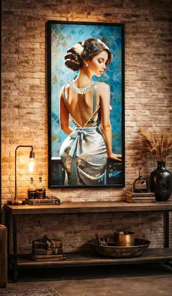 Tof design schilderij, Art Deco dame met strass steentjes😍, Huis en Inrichting, Woonaccessoires | Schilderijen, Tekeningen en Foto's