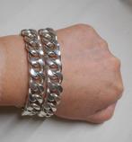 Zilveren zware Otazu riem armband met gesp nr.387, Verzenden, Zo goed als nieuw, Zilver, Zilver