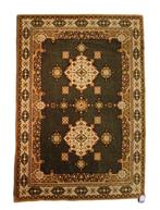 Vintage oosters wol Riad vloerkleed green oker 122x174cm, Gebruikt, 100 tot 150 cm, Klassiek, Oosters, Onbekend