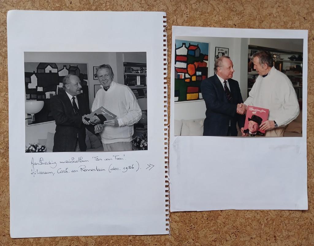 Toon Hermans 2 grote foto's uit plakboek "uitgever" de Bruin, Verzamelen, Gebruikt, Verzenden, Foto of Kaart, X
