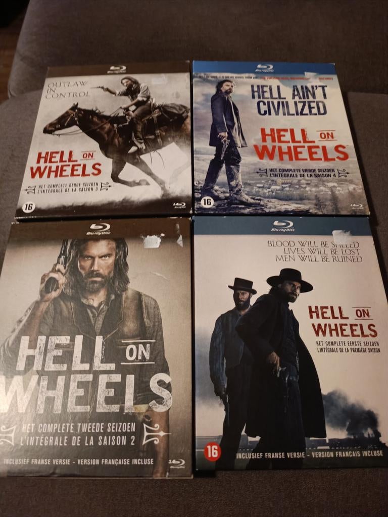 Hell on wheels seizoen 1 t/m 4 - bluray, Ophalen of Verzenden, Zo goed als nieuw, Tv en Series