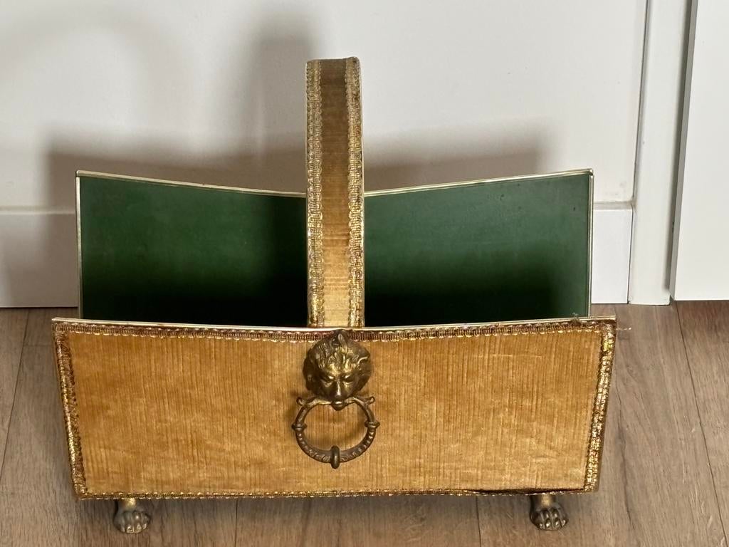 Vintage Velours/messing lectuurbak, Ophalen of Verzenden, Zo goed als nieuw