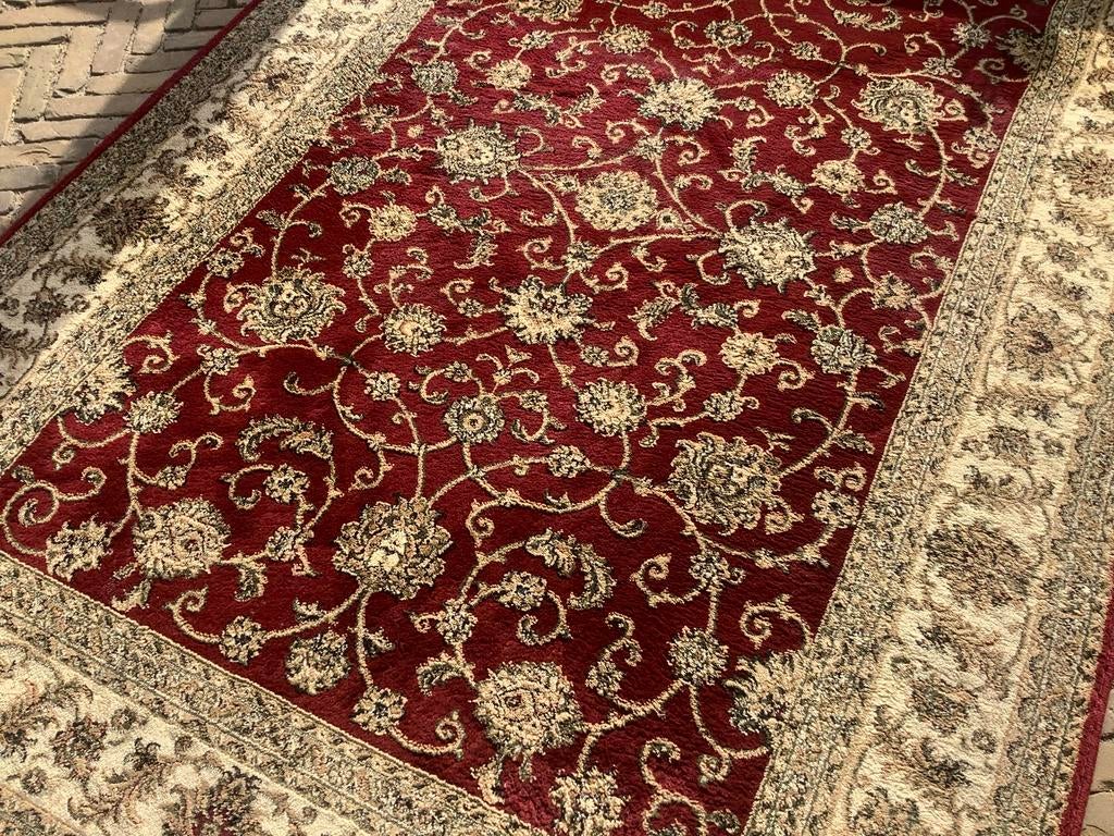 Mooie Marrakesh tapijt, rood met beige, Ophalen, Gebruikt, 150 tot 200 cm, 200 cm of meer