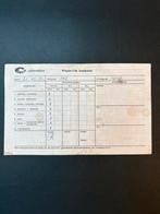 Gebruikte controlebon ‘Wagons-lits keukens’ (1972), Ophalen of Verzenden, Gebruikt, Trein