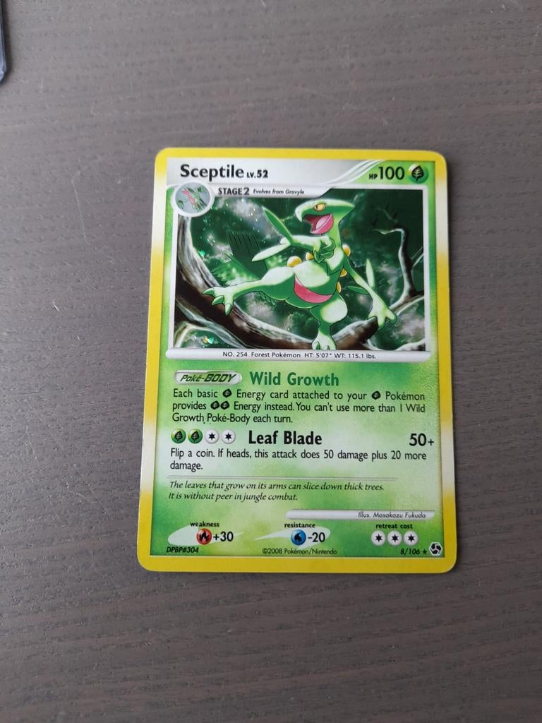 2008 great encounters 8/106 sceptile holo, Ophalen of Verzenden, Gebruikt, Losse kaart, Foil