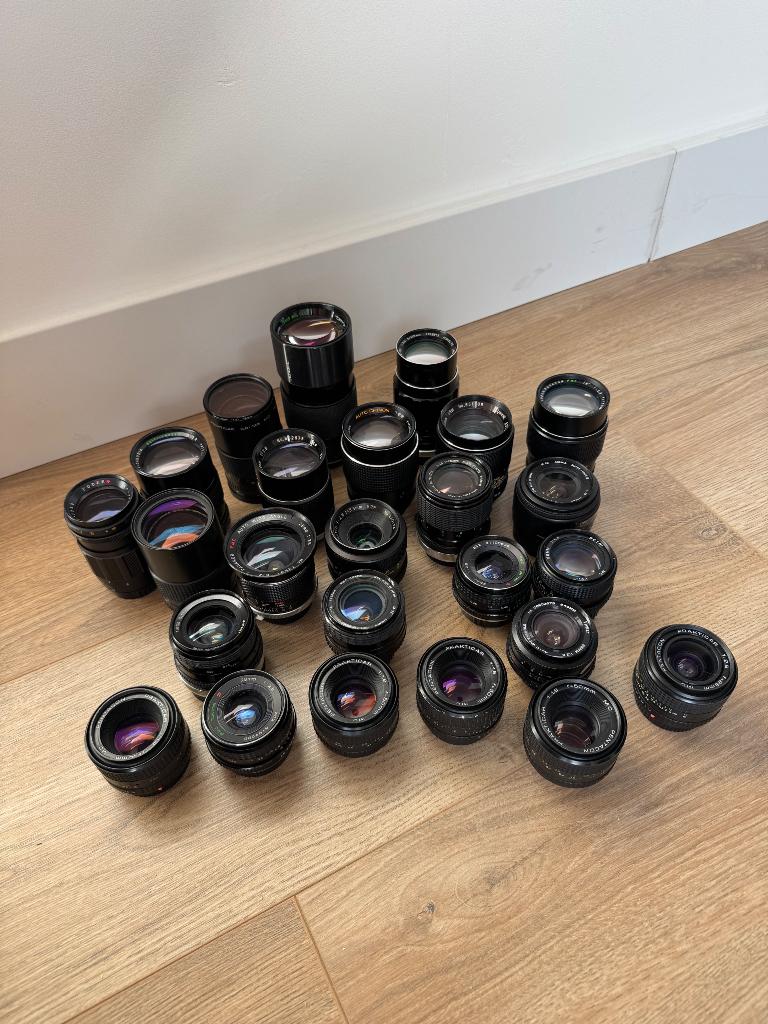 Vintage Prime Lens collectie (25x verschillende merken), Audio, Tv en Foto, Fotografie | Lenzen en Objectieven, Ophalen of Verzenden