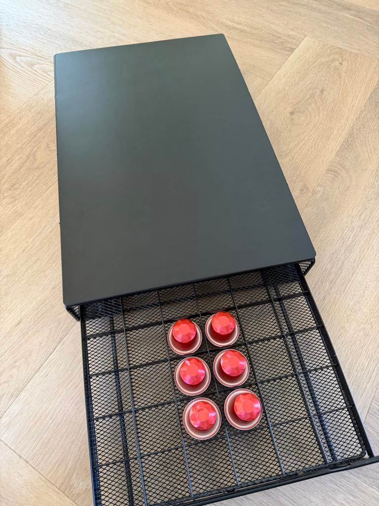 Nespresso capsulehouder / lade - zwart metaal, Ophalen of Verzenden, Zwart, Metaal, Overige merken