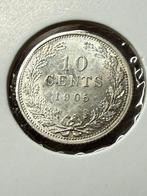 10 cent 1905 unc, Zilver, Ophalen of Verzenden, 10 cent, Koningin Wilhelmina