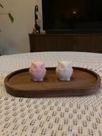 Kaarjes uilen, Huis en Inrichting, Woonaccessoires | Dienbladen, Ophalen, Zo goed als nieuw, Rond, Hout