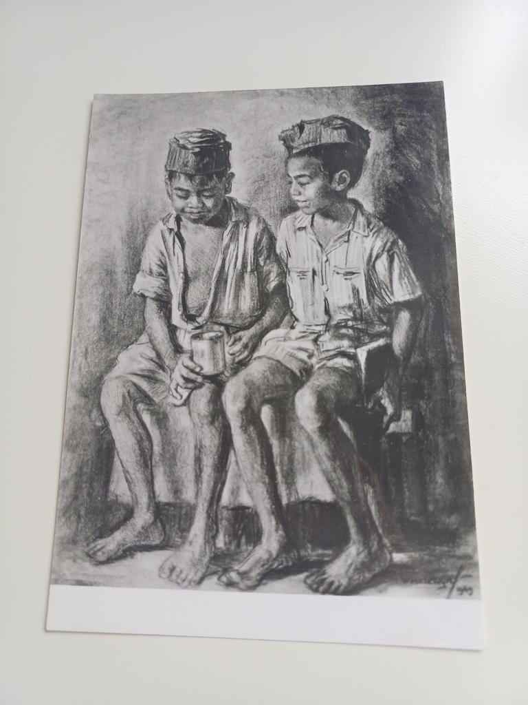 Fotokaart William Halewijn Museum. Twee jongens met krekel., Ophalen of Verzenden, 1960 tot 1980, Ongelopen, Limburg