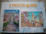 KING Comic Puzzels 2x1000 stukjes., Ophalen of Verzenden, 500 t/m 1500 stukjes, Zo goed als nieuw, Legpuzzel