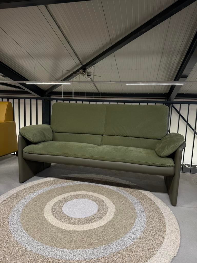 Nieuw Leolux Catalpa Bank 2,5 Zits Groen Alcantara