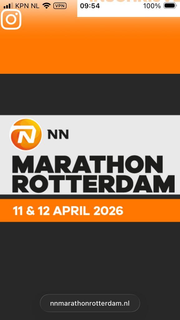 Startbewijs NN Marathon Rotterdam 2026, Sport en Fitness, Loopsport en Atletiek, Nieuw, Overige typen, Overige merken, Ophalen of Verzenden