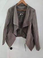 H&M beige suede look biker jack - cropped, H&M, Beige, Ophalen of Verzenden, Maat 36 (S)