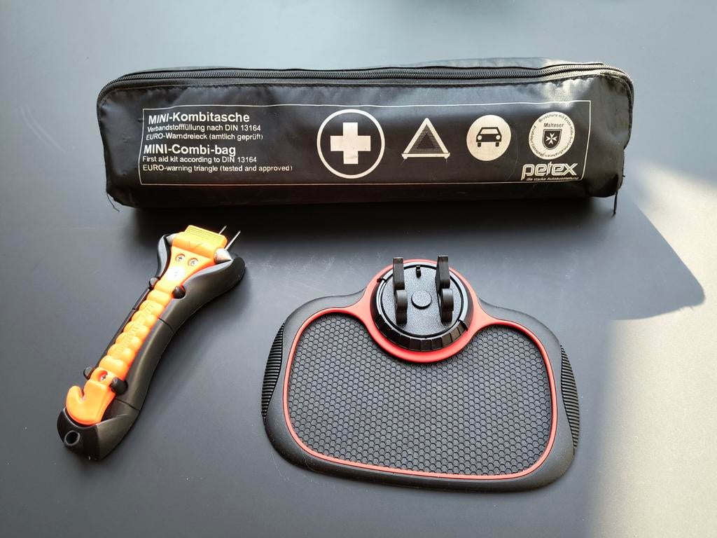 EHBO set + life hammer + mobiel houder auto, Ophalen