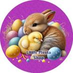 L1621 ouwel konijn kuiken pasen 20x4,7cm eetbare cupcake top, Ophalen of Verzenden, Nieuw, Cupcakes, Versiering