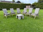 6 tuinstoelen hout incl. Kussens, Tuin en Terras, Tuinstoelen, Ophalen, Gebruikt, Hout